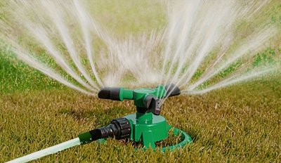 Aspersor de Jardim 360° com Rotação Automática Bocal de Pulverização para Rega de Relvado, Horta e Agricultura