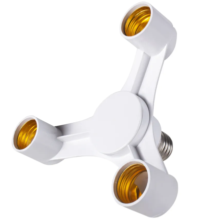 Candeeiro triplo lâmpadas casquilho grosso E27 led halogénio