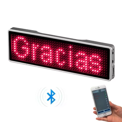 Display LED Digital Bluetooth Recarregável Mensagens Personalizadas Display de Rolagem