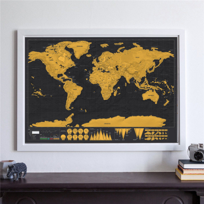 Mapa Mundi Atlas para raspar / Scratch para viajantes wanderlust