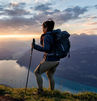 Bastão trekking ajustável bengala para caminhada acampamento dobrável com saco transporte NOVO