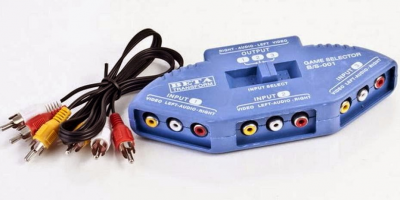 Adaptador RCA switch comutador splitter 3 entradas