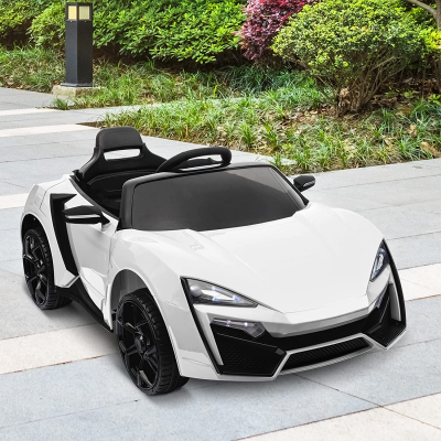 Carro elétrico tipo Lamborguini branco para crianças brinquedo