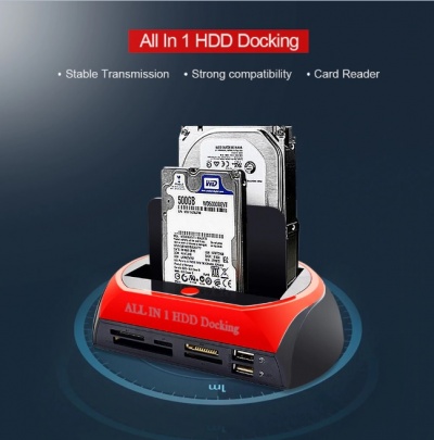 Dock HDD para discos rígidos IDE SATA 2.5" 3.5" USB SD TF