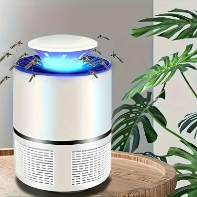 Lâmpada Repelente Mosquitos USB Luz LED Azul e caixa armadilha Silenciosa, Sem Cheiro, Eficiente para Interior e Exterior, Captação Automática de Insetos NOVO