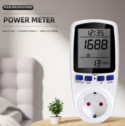 Contador de Energia Eletricidade tomada Custo Watt Dia potencia