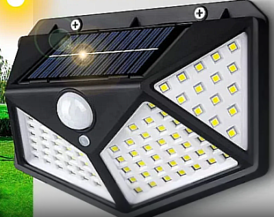 Luminária Holofote Lampada 100 LED Solar com Sensor movimentos
