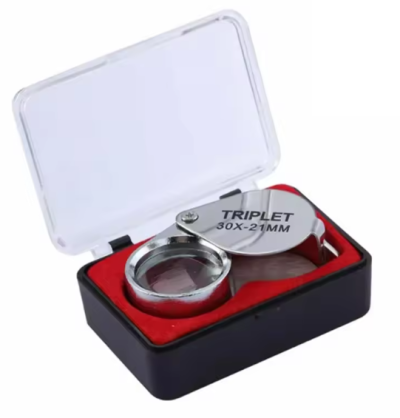 Lupa de bolso relojoeiro 30x joias joalheiros pedras preciosas relógios
