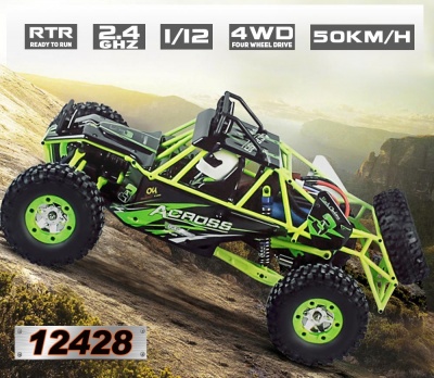 Carro telecomandado grande Radiomodelismo SUPER RAPIDO 50KM/h Wltoys TT 4X4 LED