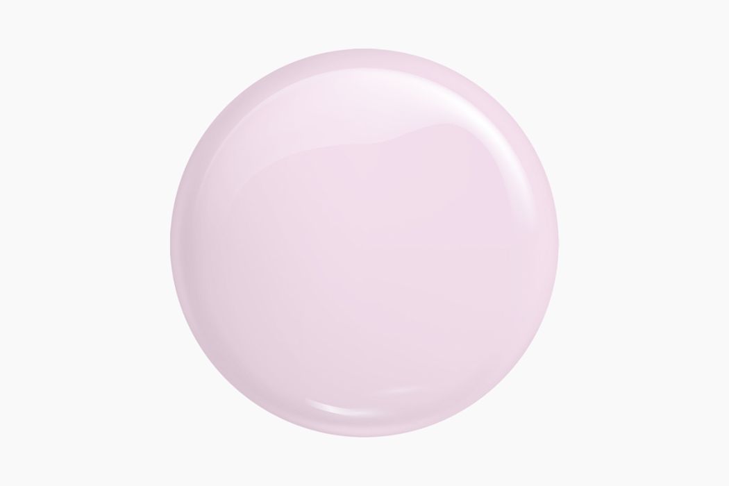 Gota redonda rosa claro brilhante sobre fundo branco