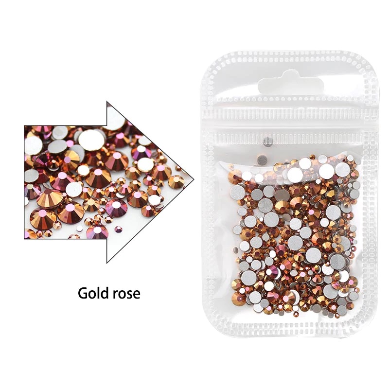 Cristais Rose Gold - Mix tamanhos