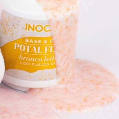POTAL FLAKE - Base & Cor- Branco Leitoso com Flocos Ouro INOCOS