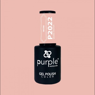 Frasco de verniz gel para unhas preto com tampa rosa e texto branco