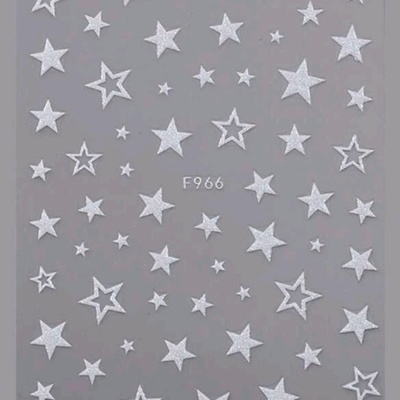Autocolantes Estrelas Branco Holográfico - F966