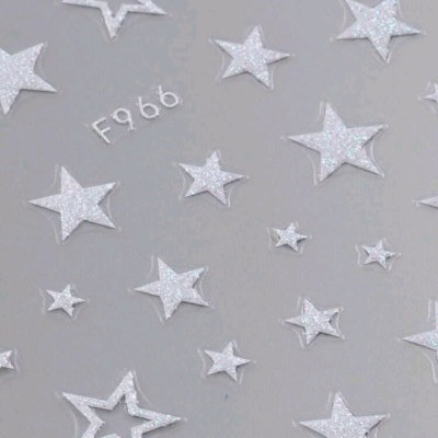 Autocolantes Estrelas Branco Holográfico - F966