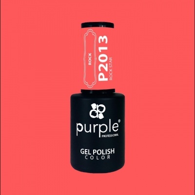 Frasco preto de verniz gel com tampa vermelha e texto branco