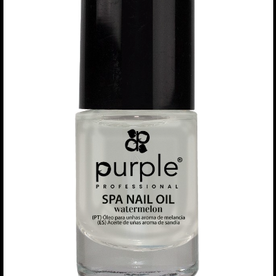 Frasco de óleo para unhas com tampa preta e texto em preto