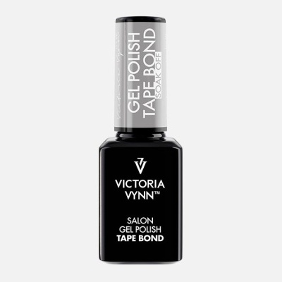 Frasco preto de verniz em gel Victoria Vynn com tampa cinzenta e texto branco
