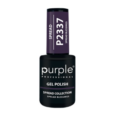 Frasco de verniz gel roxo Purple Professional com tampa roxa e corpo preto