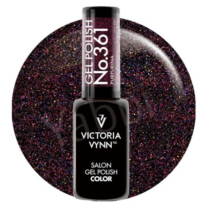 Esmalte em gel Victoria Vynn preto com glitter multicolorido