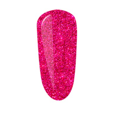 Amostra ovalada de verniz rosa glitter