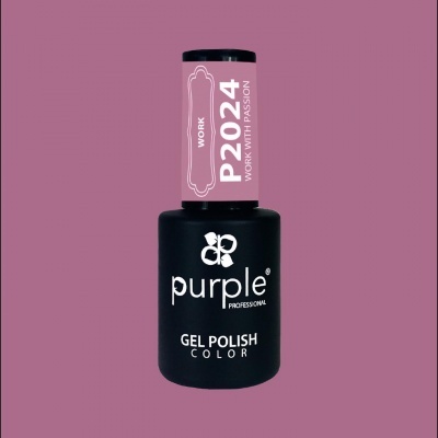 Frasco de verniz gel rosa da marca Purple Professional