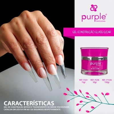Builder Gel Glass Clear Purple 50gr