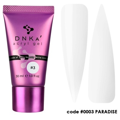 DNKa' Аcryl Gel #0003 Paradise (Branco leitoso intenso)
