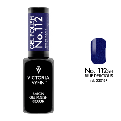 Esmalte de gel Victoria Vynn Nº112 azul escuro com amostra da cor