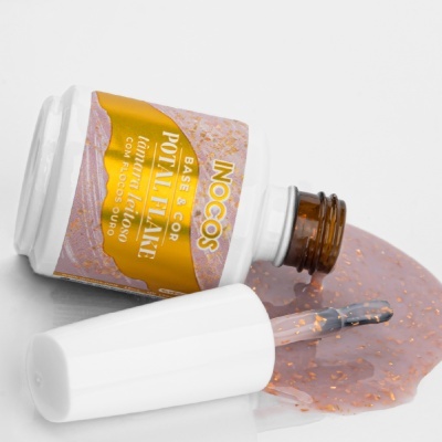 POTAL FLAKE - Base & Cor- Tâmara Leitoso com Flocos Ouro INOCOS