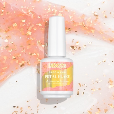 POTAL FLAKE - Base & Cor- Damasco Leitoso com Flocos Ouro INOCOS