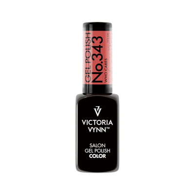 Frasco de verniz gel para unhas VICTORIA VYNN com tampa vermelha e texto preto