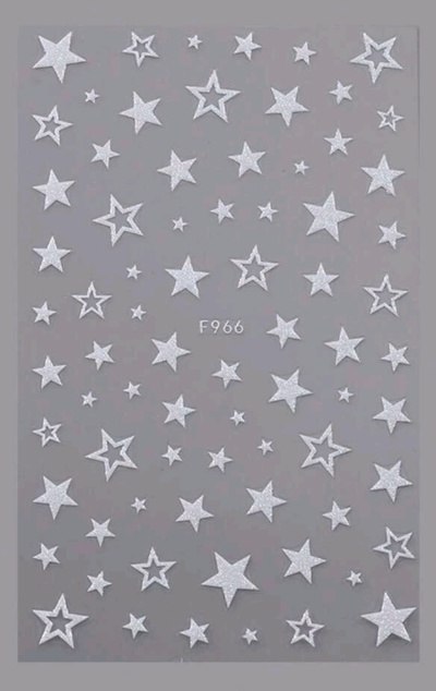 Autocolantes Estrelas Branco Holográfico - F966