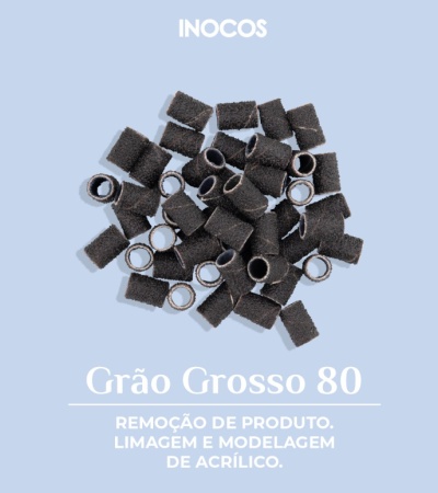 Recargas de lixas em tubo para Nail Drill INOCOS - grão grosso 80 Recargas de lixas em tubo para Nail Drill INOCOS - grão grosso 80