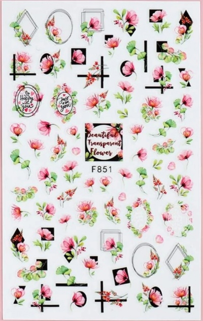 Autocolantes Beautiful Transparent Flowers