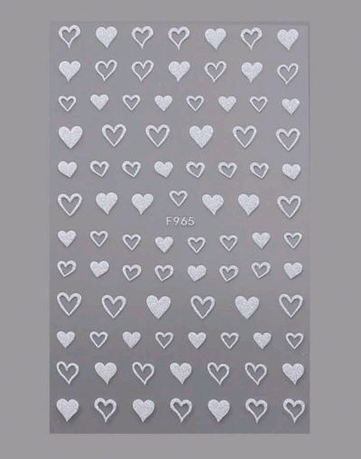 Autocolantes Corações Branco Holográfico - F965