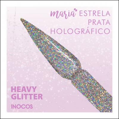 Verniz Gel Inocos - Maria Estrela Prata Holográfico (57)