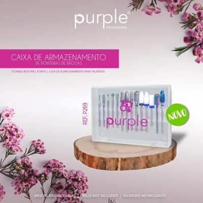 Caixa de armazenamento de ponteiras de brocas PURPLE