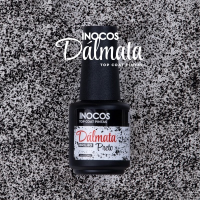 Top Coat Pintas INOCOS - Dálmata Preto Brilho Top Coat Pintas INOCOS - Dálmata Preto Brilho