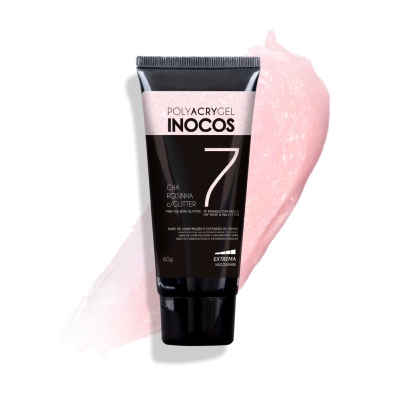 POLYACRYGEL ROSINHA COM GLITTER N.º7 INOCOS