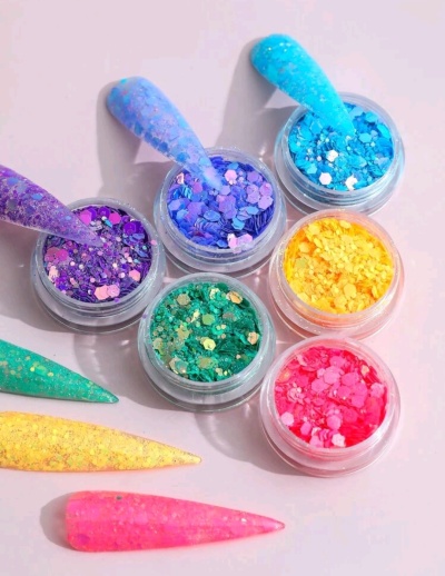 Glitter Mix Big Hexagon Summer