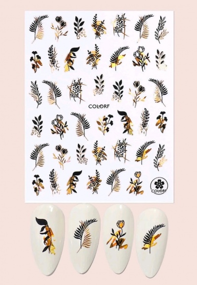 Autocolantes Black&Holographic Flowers CJ-030