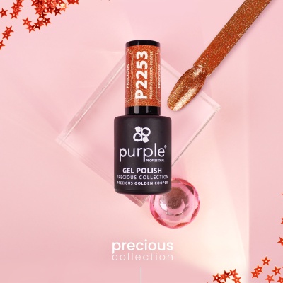 Verniz Gel PURPLE P2253 - Precious Golden Cooper Verniz Gel PURPLE P2253 - Precious Golden Cooper