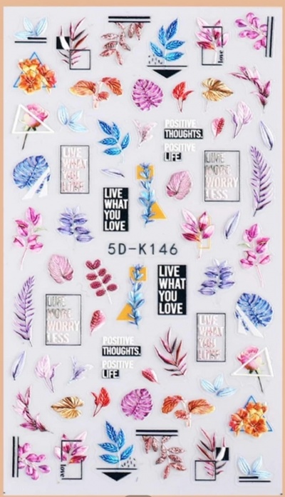 Autocolantes Rainbow Flowers 5D