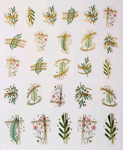 Autocolantes Green&Gold Flowers JO-1604