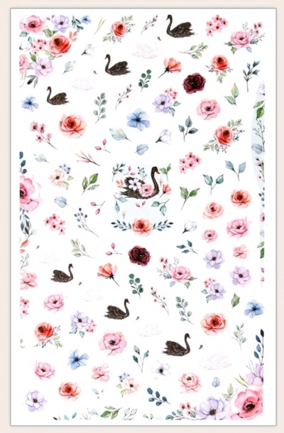 Autocolantes Flowers & Swan