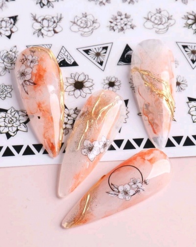 Autocolantes Black Flowers F809