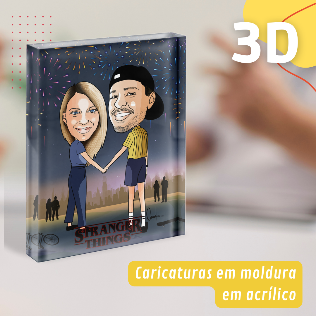 Caricaturas&#x20;em&#x20;moldura&#x20;3D&#x20;em&#x20;acr&#x00ED;lico