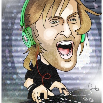 Caricatura de David Guetta