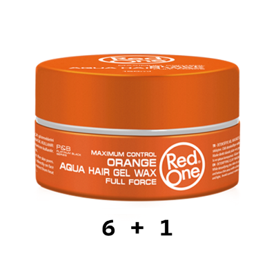 Pote laranja de gel cabelo Red One com texto branco